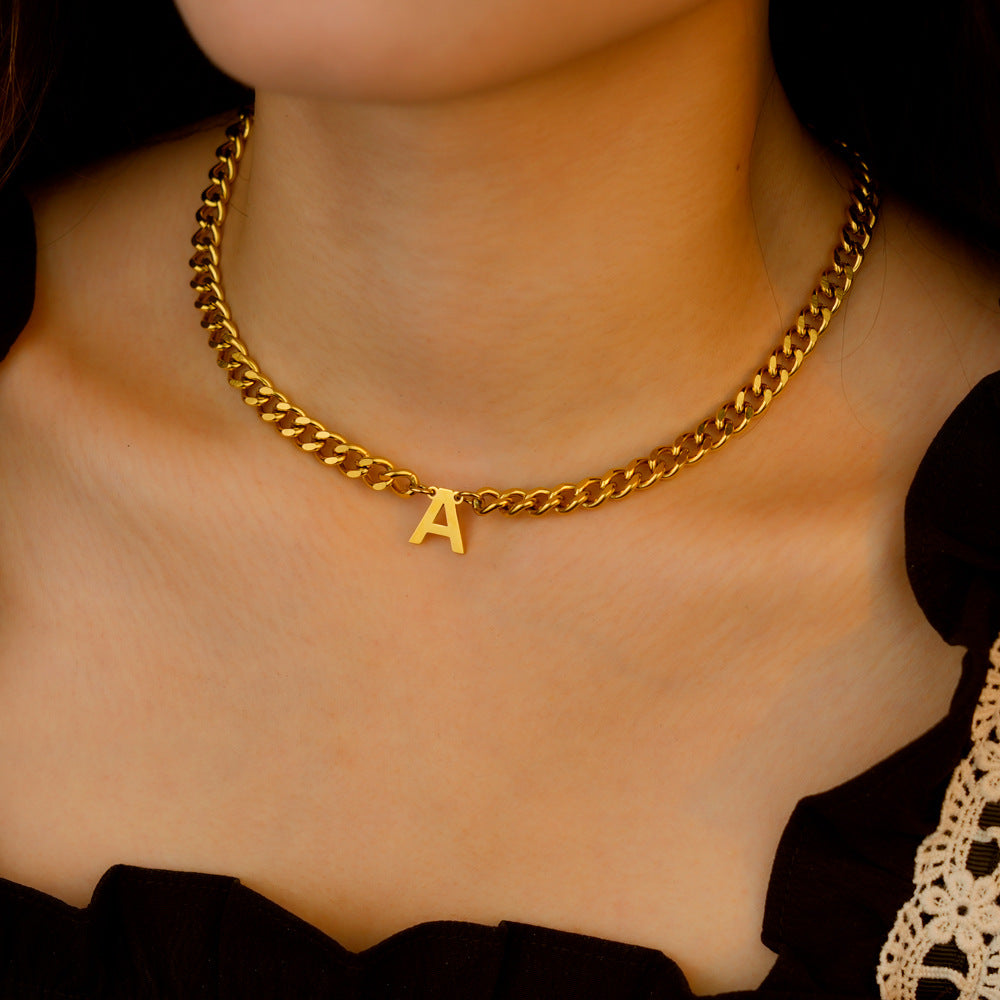 Cuban Chain Letter Necklace