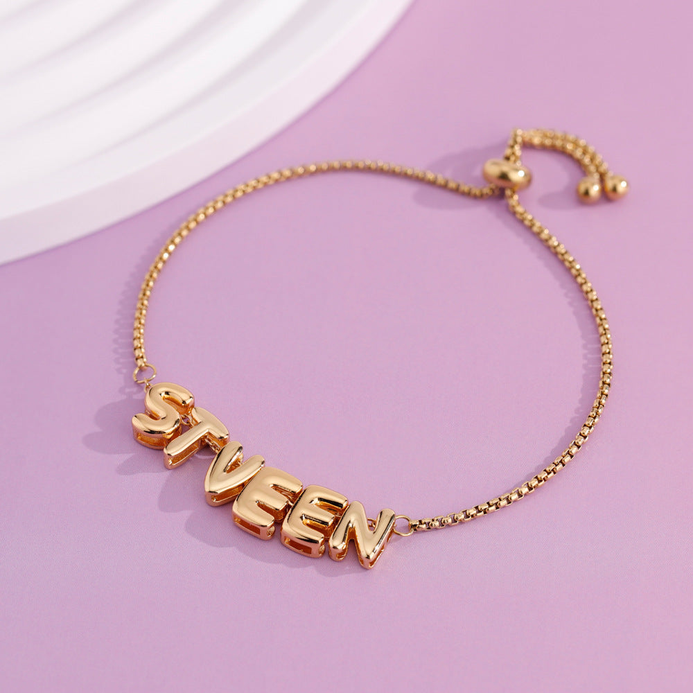 Bubble Ball Alphabet Bracelet