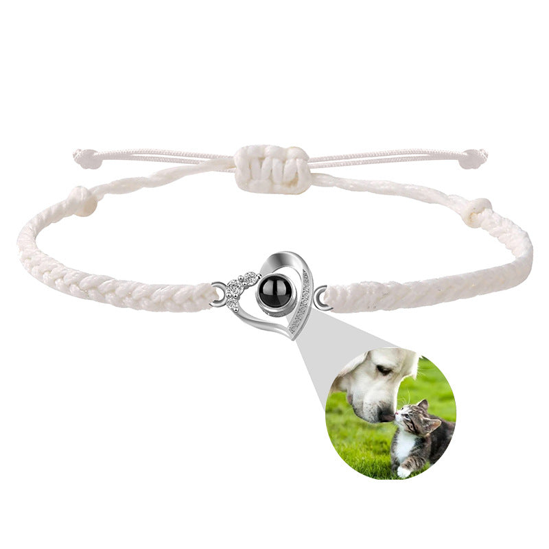 Pet Paw Print/Heart/Bead Projection Bracelet