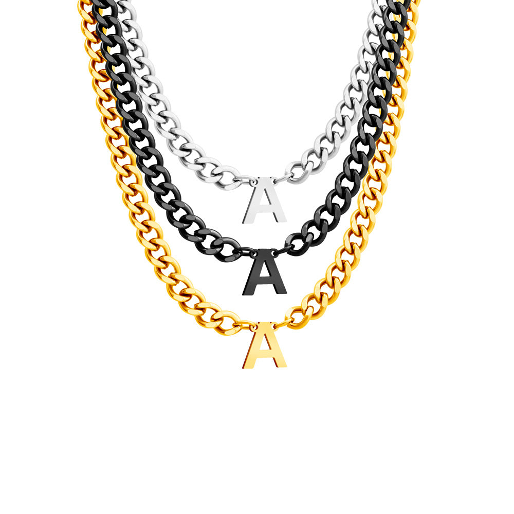 Cuban Chain Letter Necklace