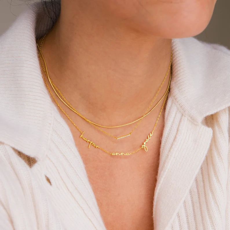 Personalised Multi-Name Necklace-A Beautiful Keepsake of Family Love and Connection