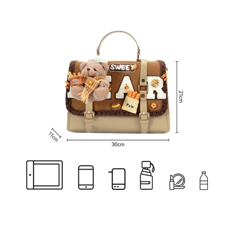 Bear Bun Master – Original Design Tote Backpack(Handcrafted)