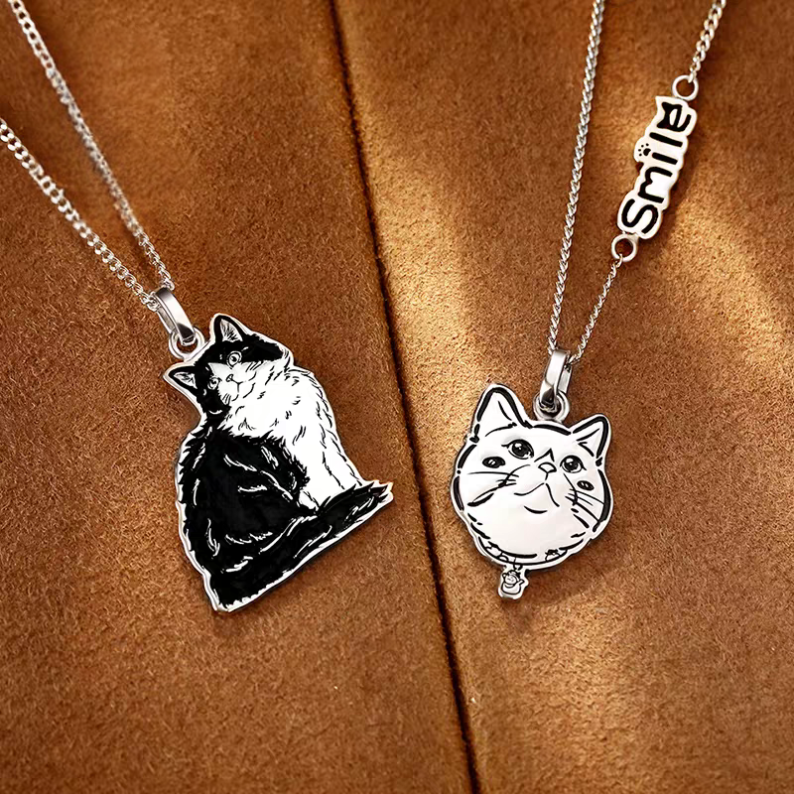 Custom Cat and Dog Photo Pendant Necklace -A Cherished Keepsake for Pet Lovers