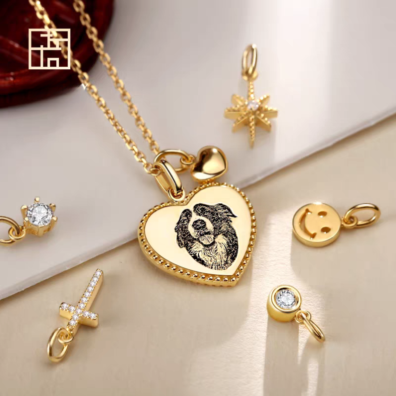 Custom Heart Necklace with Pet Photo -A Timeless Tribute to Your Furry Friend