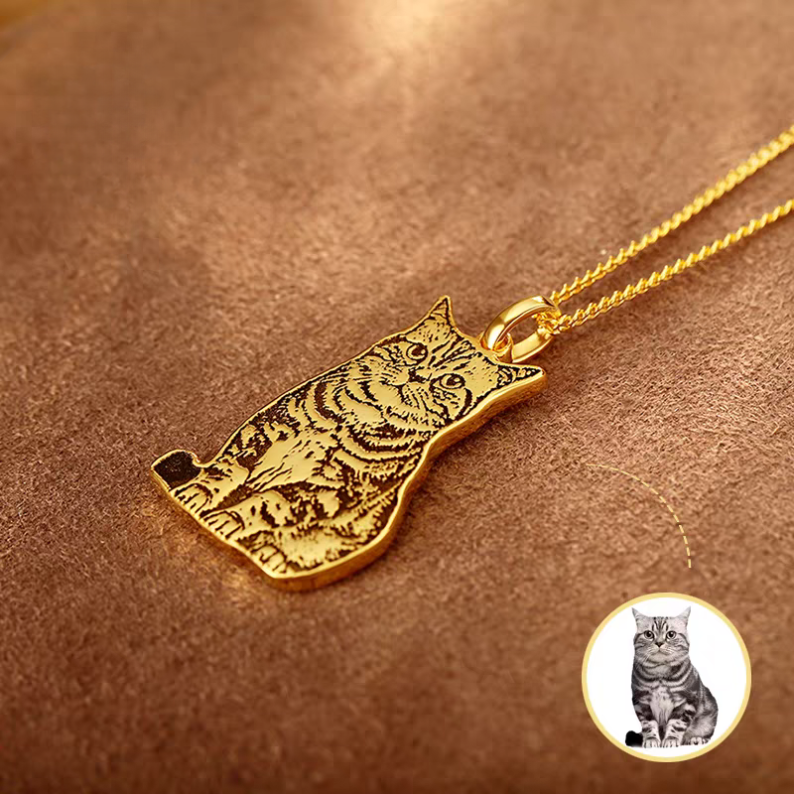 Custom Cat and Dog Photo Pendant Necklace -A Cherished Keepsake for Pet Lovers