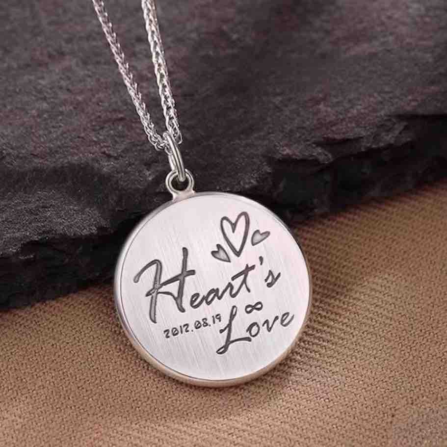 Custom 3D Pet Memorial Coin Pendant Necklace-Handmade in 999 Sterling Silver