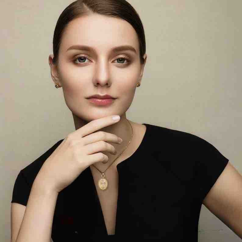 Custom Cross Star Keepsake Box Necklace with Photo & Engraving