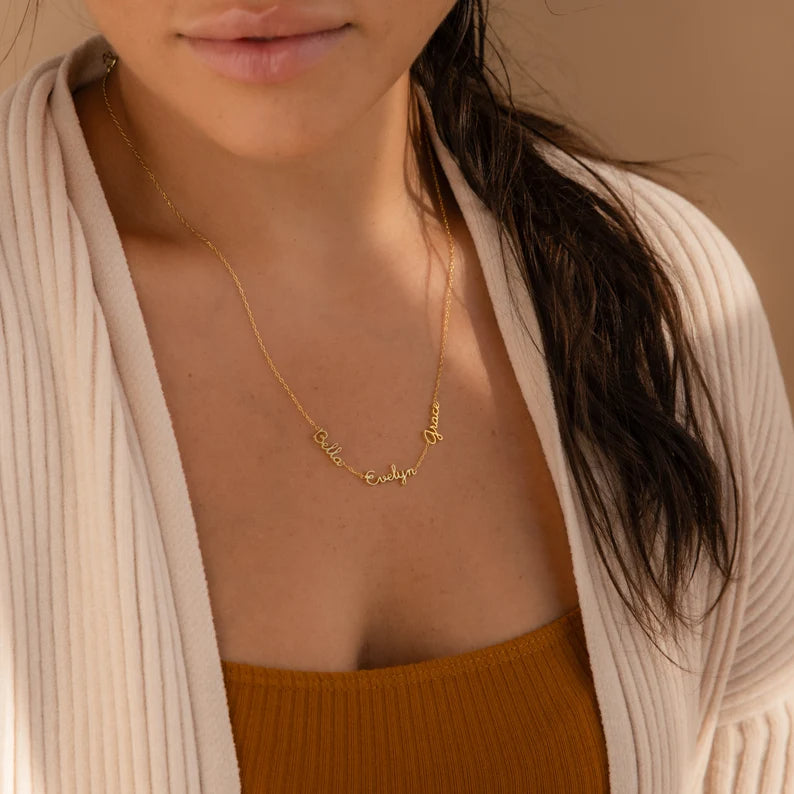 Dainty Multiple Name Necklace