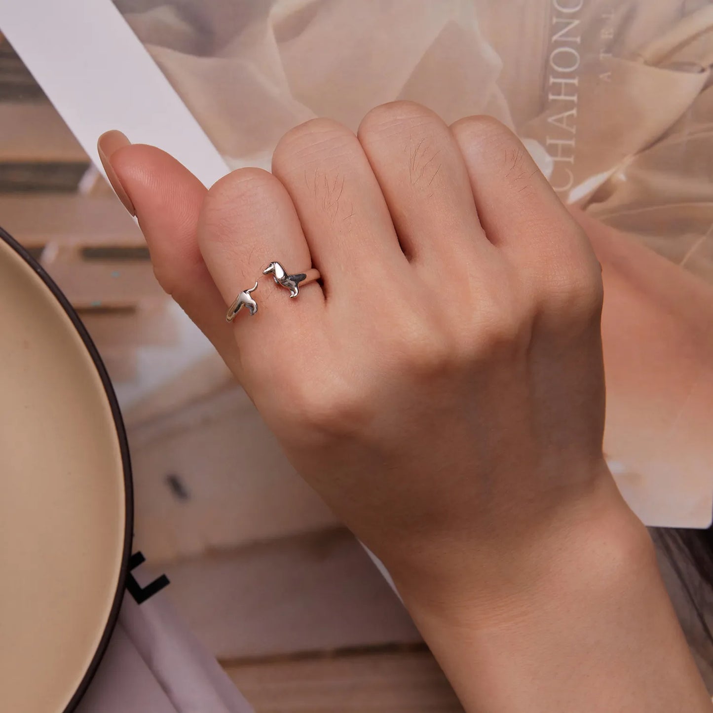 Dachshund Kiss – 925 Sterling Silver Ring