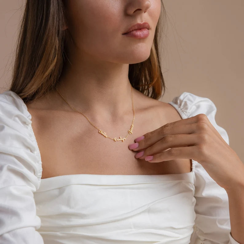 Dainty Multiple Name Necklace