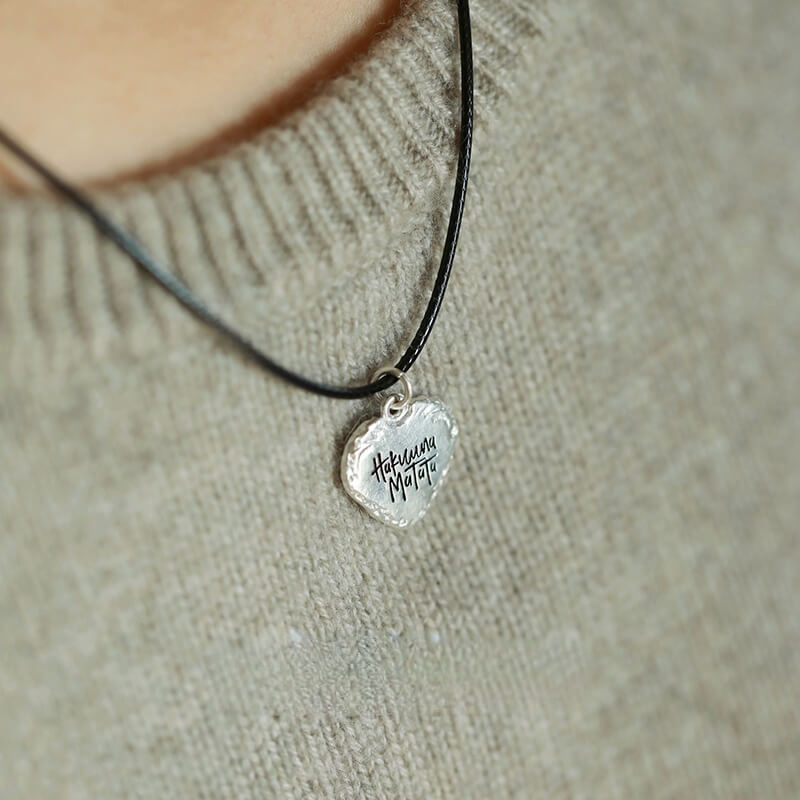 Engraved Silver Heart Necklace- Sterling Silver