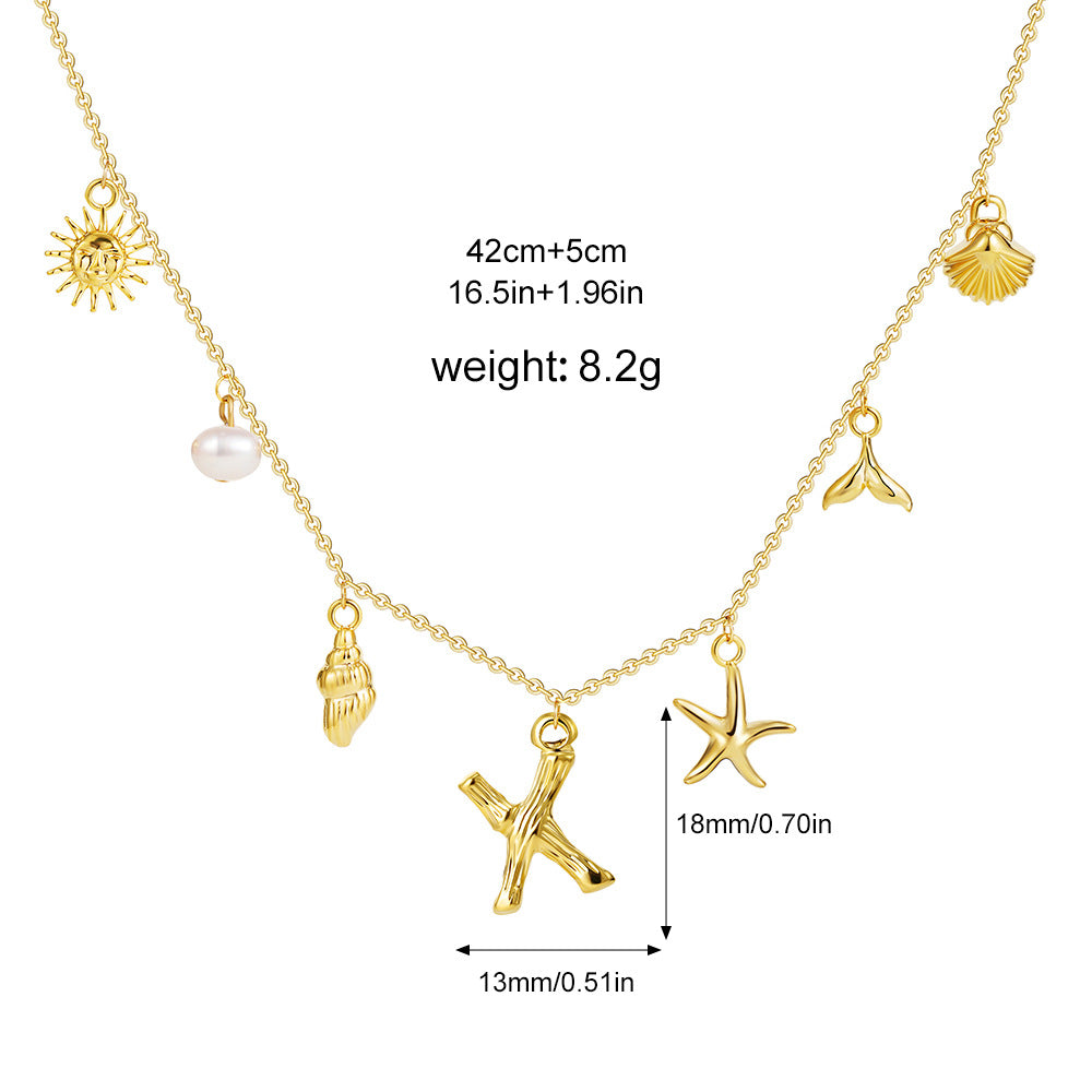 Collier lettre inspiré de l'océan