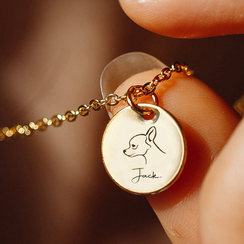 Personalized Dog Portrait Necklace
