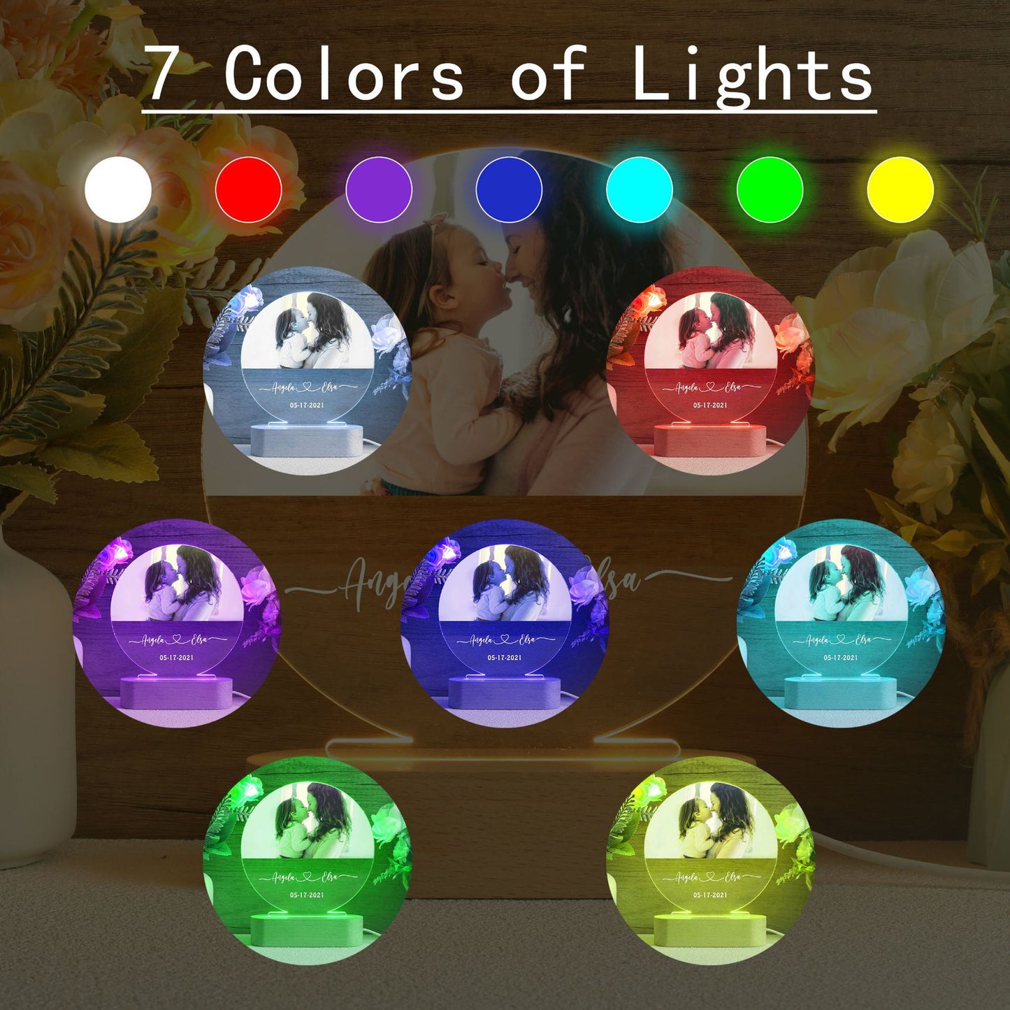Personalized Memorial Photo Light Night Lamp