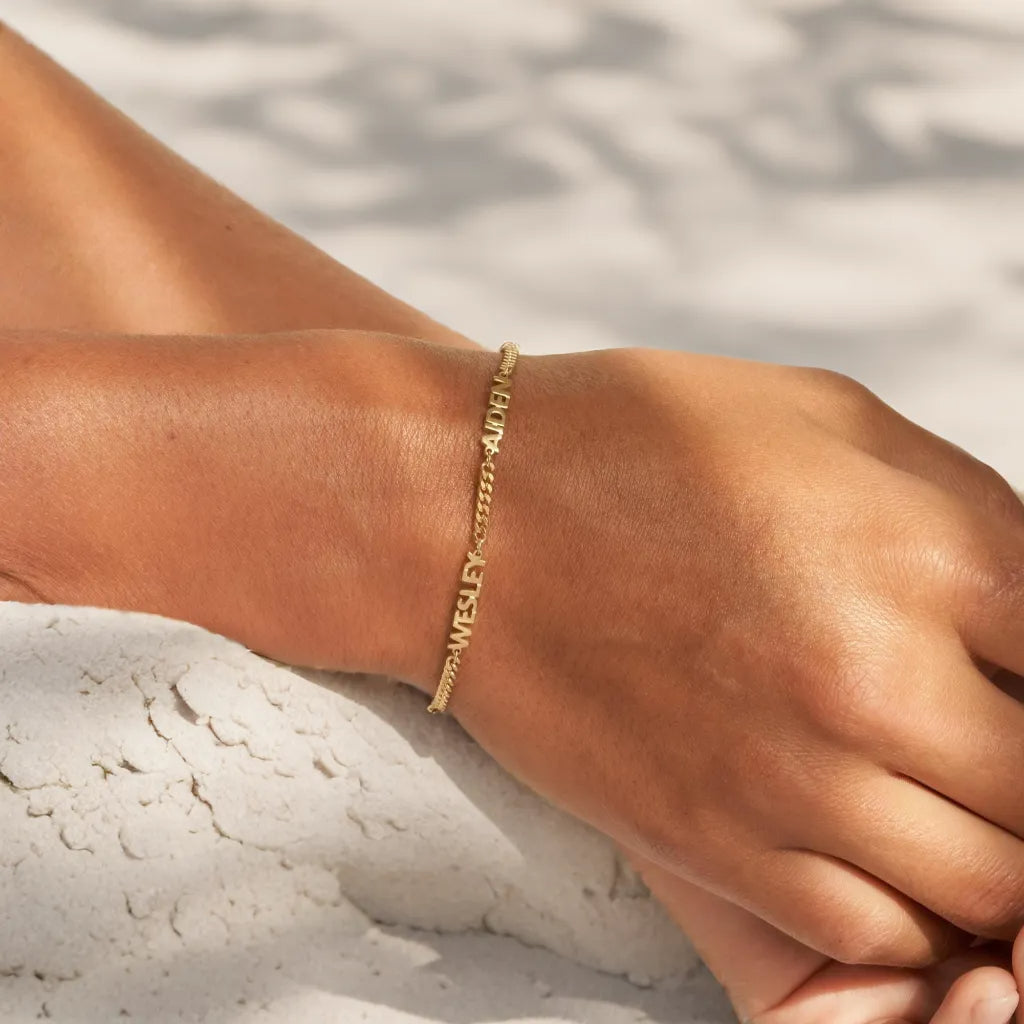 Personalized Capital Letter Name Bracelet -A Perfect Gift for Family, Friends, and Partners
