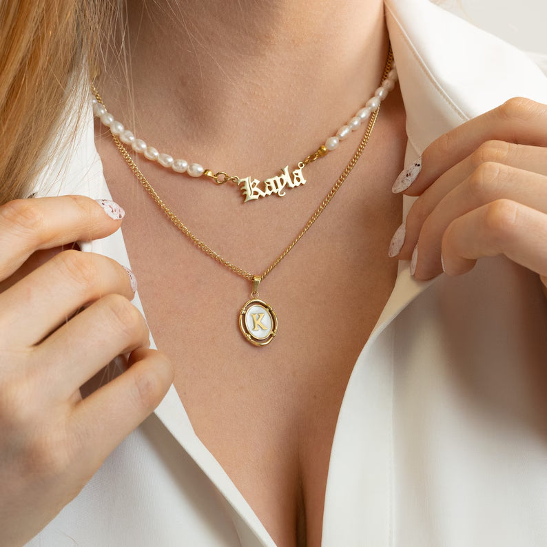 Personalized Name Necklace Set (with Letter Necklace)