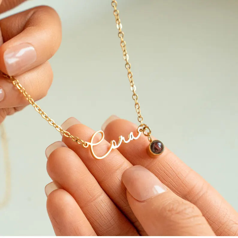 Personalized Name Projection Photo Necklace