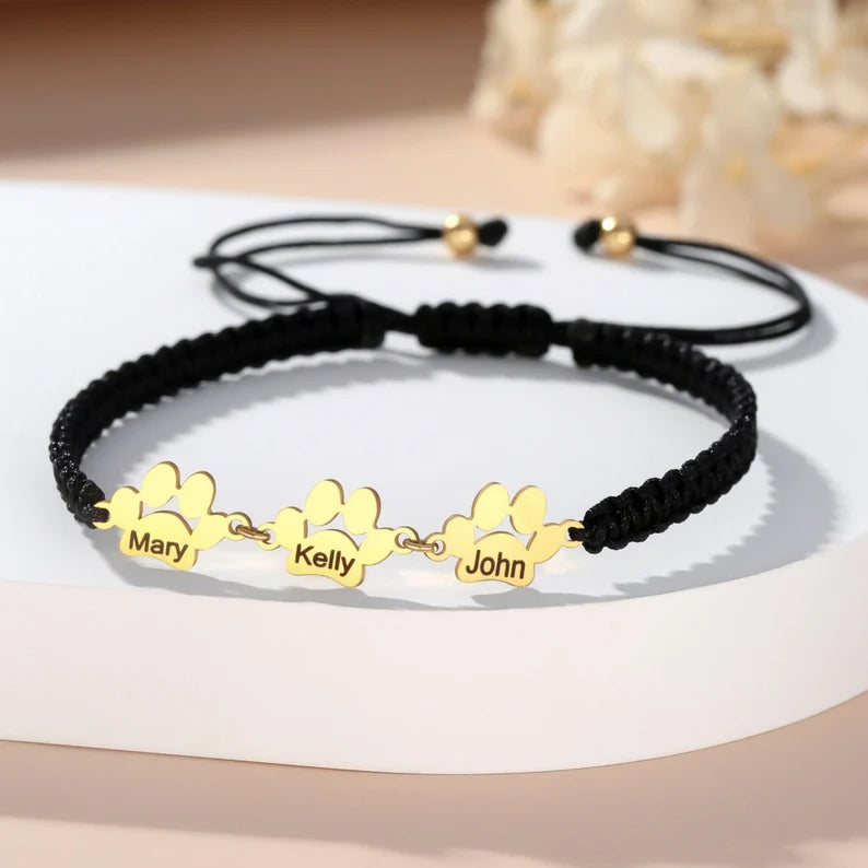 Personalized Paw Name Bracelet