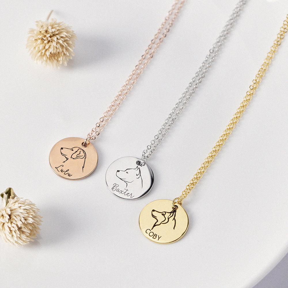 Personalized Dog Portrait Necklace