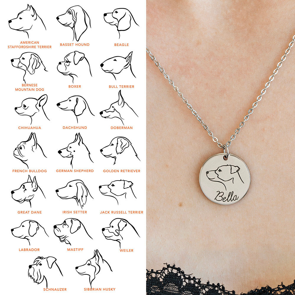 Personalized Dog Portrait Necklace