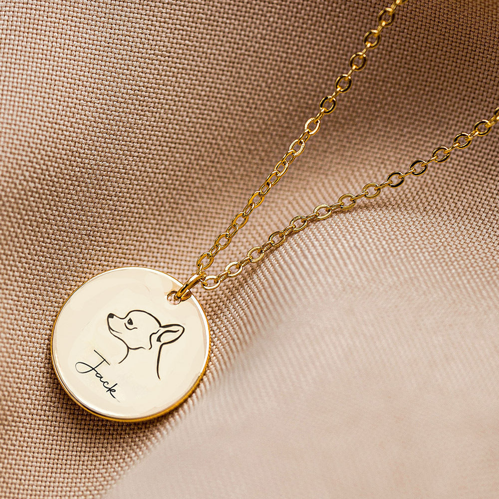 Personalized Dog Portrait Necklace
