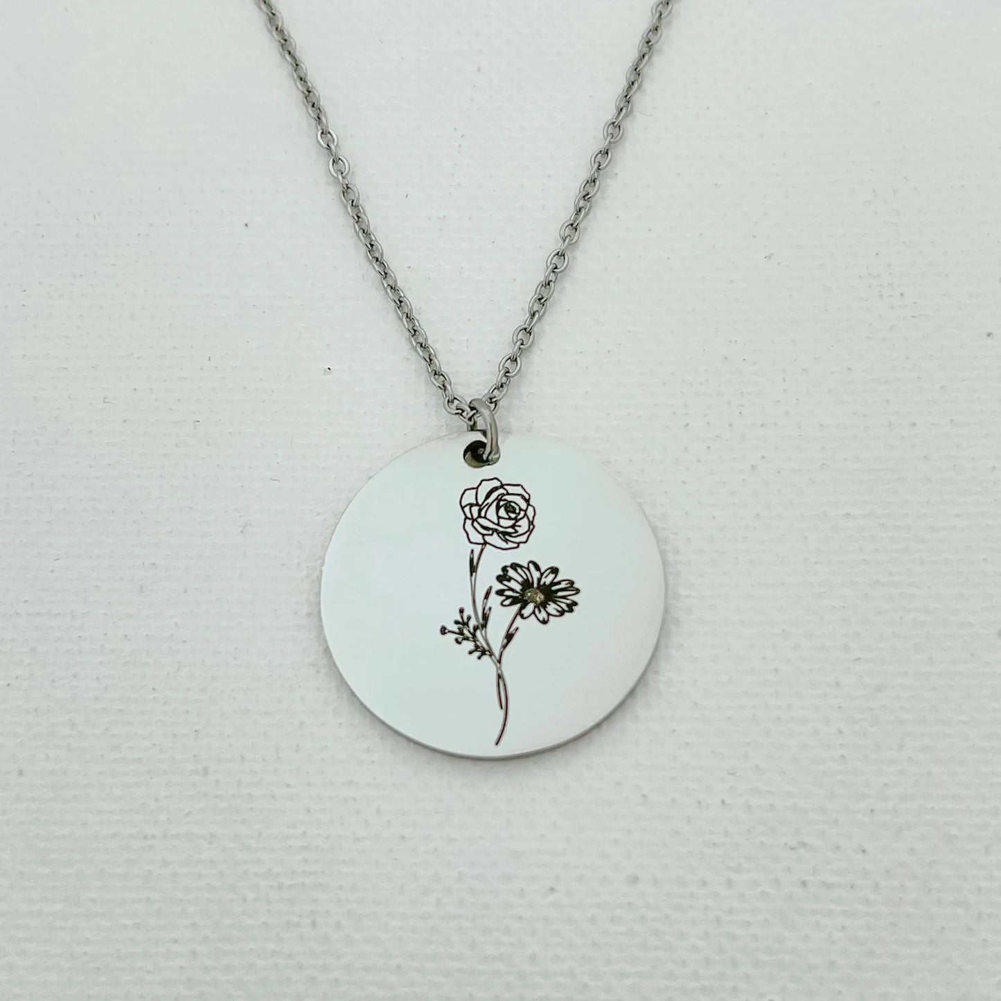 Personalized Birth Flower Family Bouquet Necklace