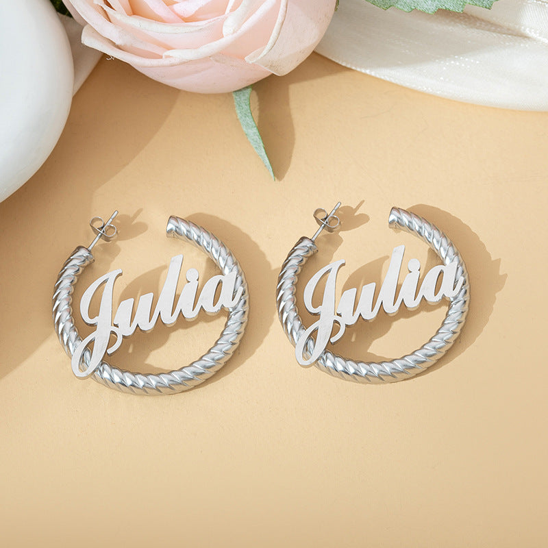 Personalized Hoop Name Earrings