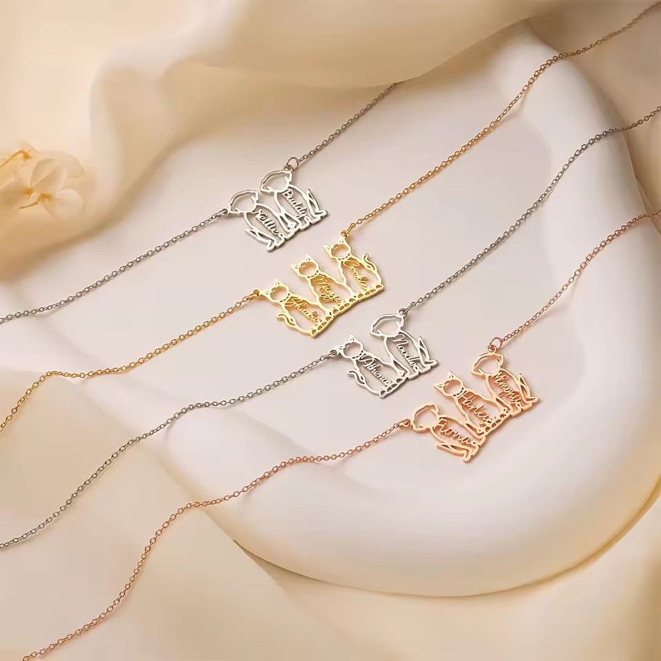 Personalized Pet Name Necklace-A Heartfelt Keepsake for Cat and Dog Lovers