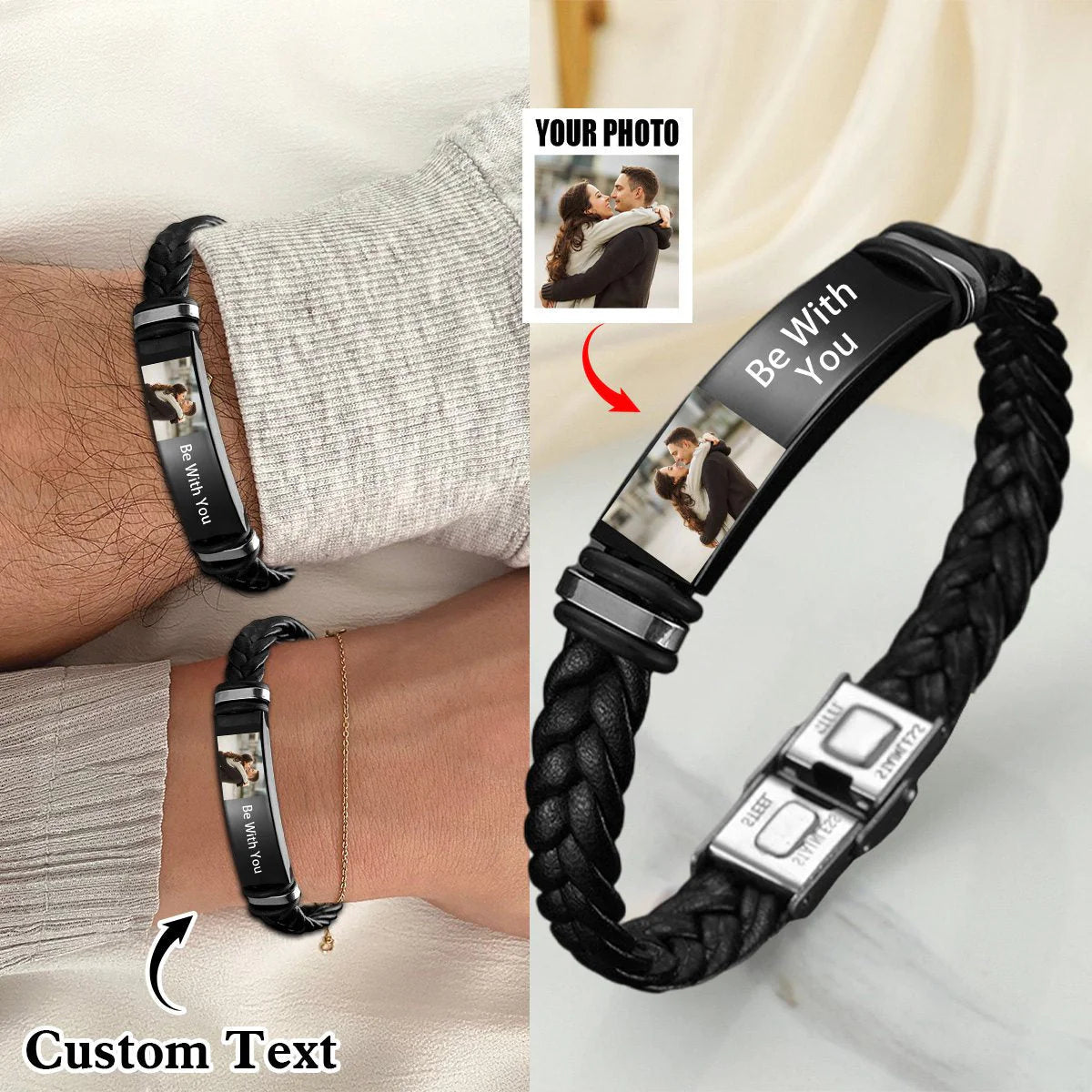Personalized Couples Braided Rope Bracelet