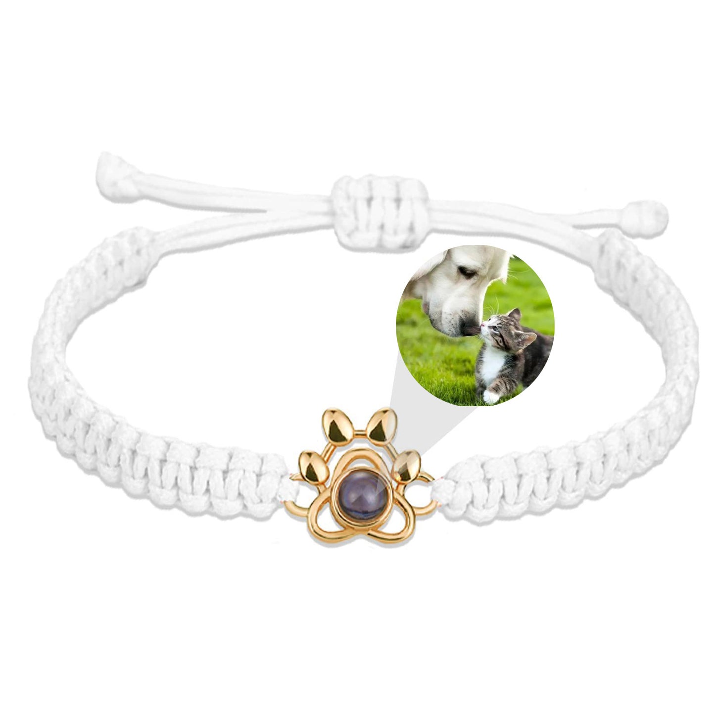 Pet Paw Print/Heart/Bead Projection Bracelet