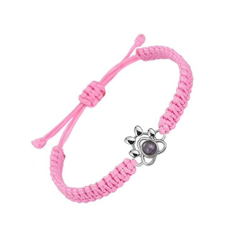 Pet Paw Print/Heart/Bead Projection Bracelet