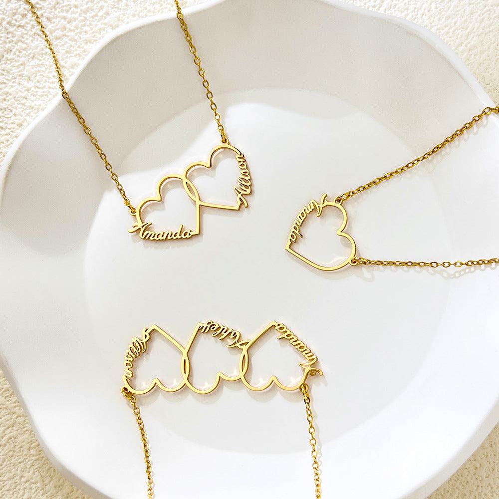 Personalized Heart Name Necklace-A Cherished Gift for Moms and Loved Ones