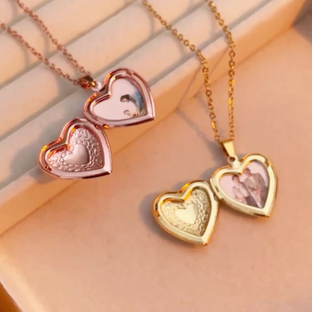 Personalized Heart Photo Name Choker Necklace