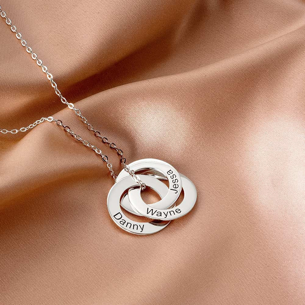 Interwoven Ring Lettering Necklace