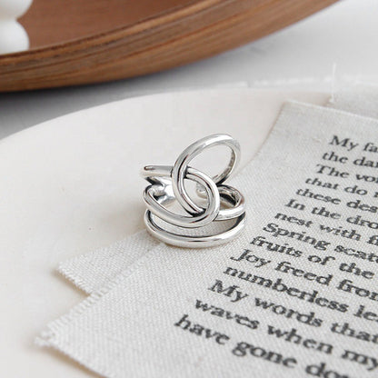 Irregular Silver Knot Thumb Rings