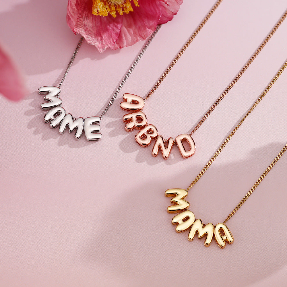 Bubble Ball  Alphabet Necklace