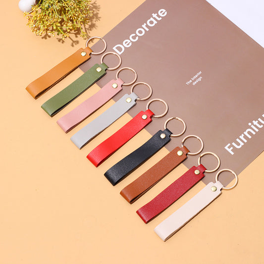 Solid Color Leather Key Pendant（Buy 1 Get 1 Free）