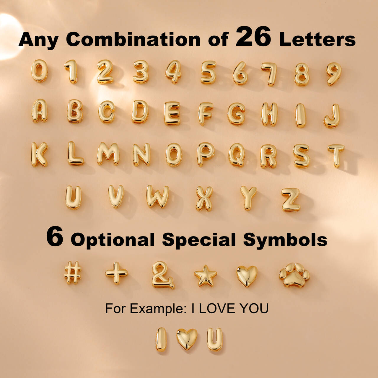 Bubble Ball  Alphabet Necklace