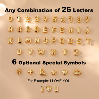 Bubble Ball  Alphabet Necklace