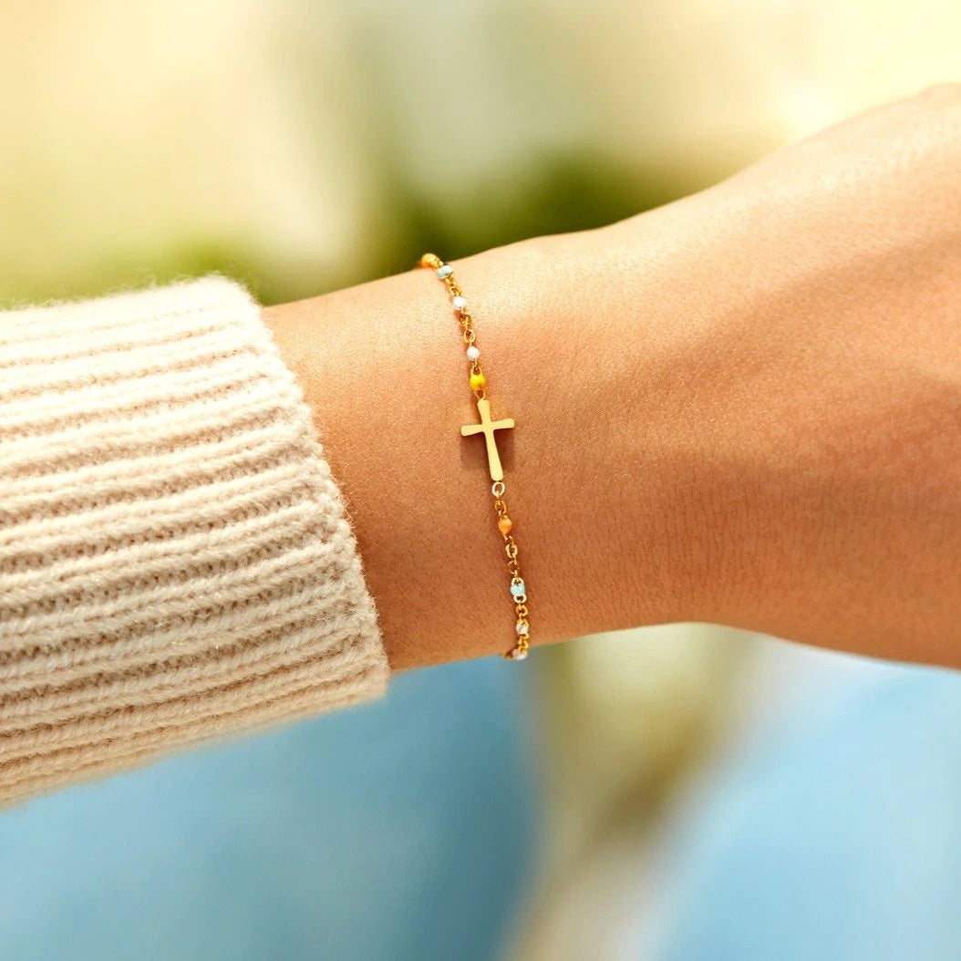 Bracelet croix de prière (1 acheté, 1 offert)