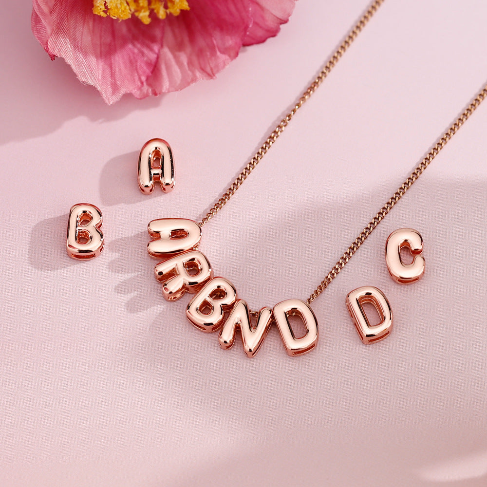 Bubble Ball  Alphabet Necklace