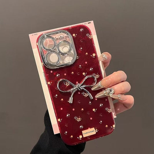 Small Floral 3D Bow Phone Case