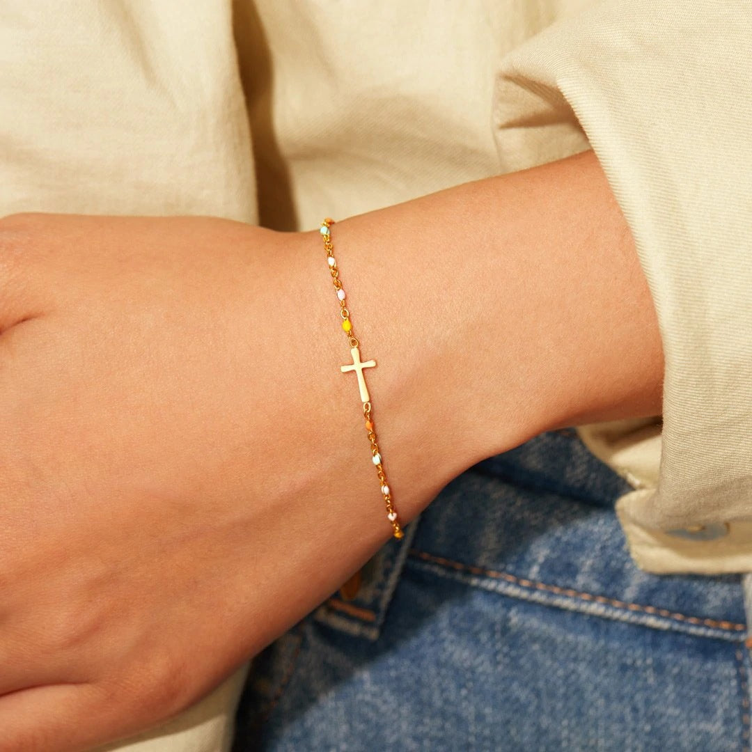Bracelet croix de prière (1 acheté, 1 offert)