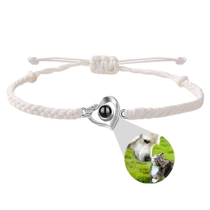 Pet Paw Print/Heart/Bead Projection Bracelet