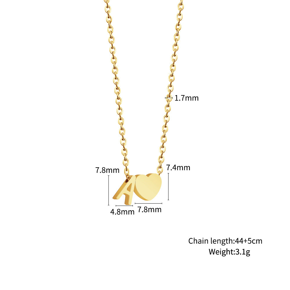 Fashionable Heart & Alphabet Necklace