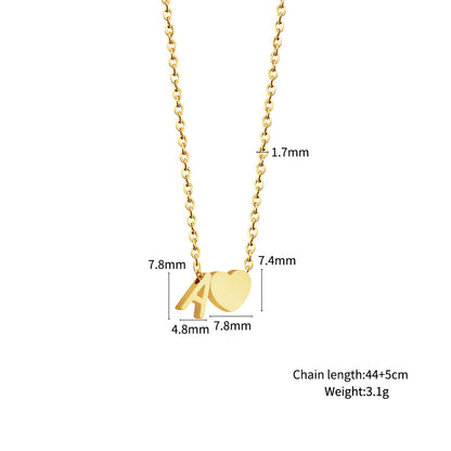 Fashionable Heart & Alphabet Necklace