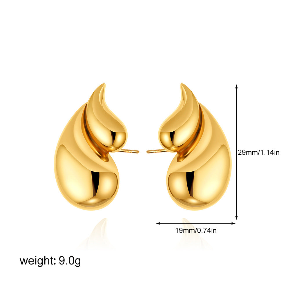 Double Layer Teardrop Zircon Stud Earrings