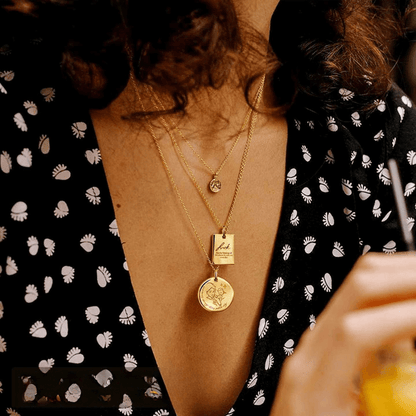 18K Yellow Gold Irregular Round Pendant Necklace-Perfect Keepsake for Cherished Moments