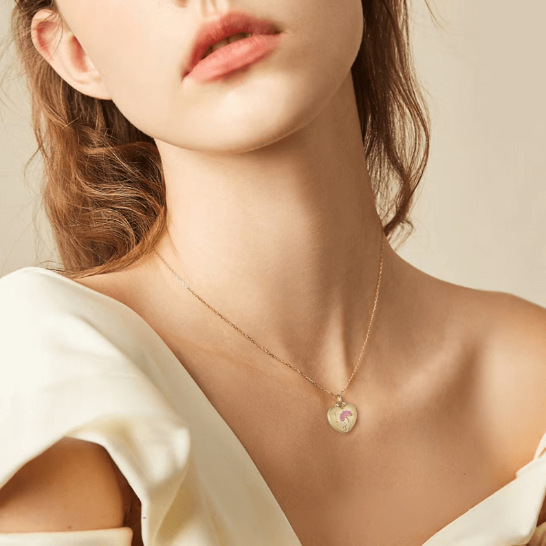 18K Yellow Gold Heart Photo Locket Necklace – Personalized Pet & Family Portrait Pendant
