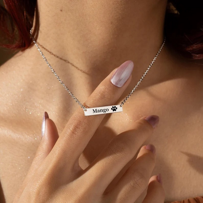 Personalized Pet Name Bar Necklace